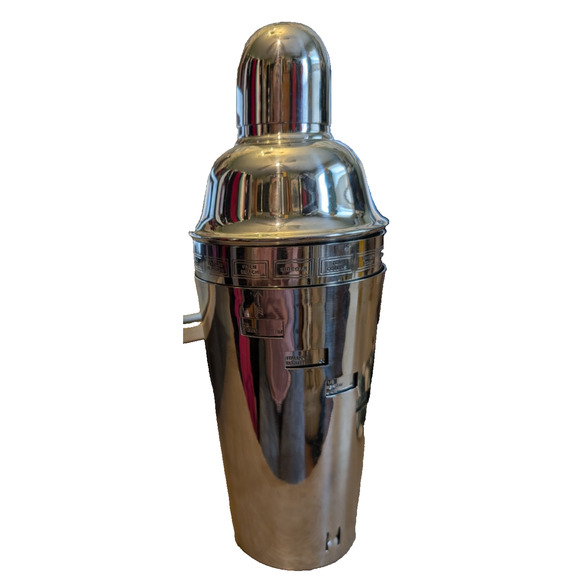 Pottery Barn Dial-a-Drink Recipe Cocktail Shaker 15 Recipes Stainless Steel - Picture 1 of 4